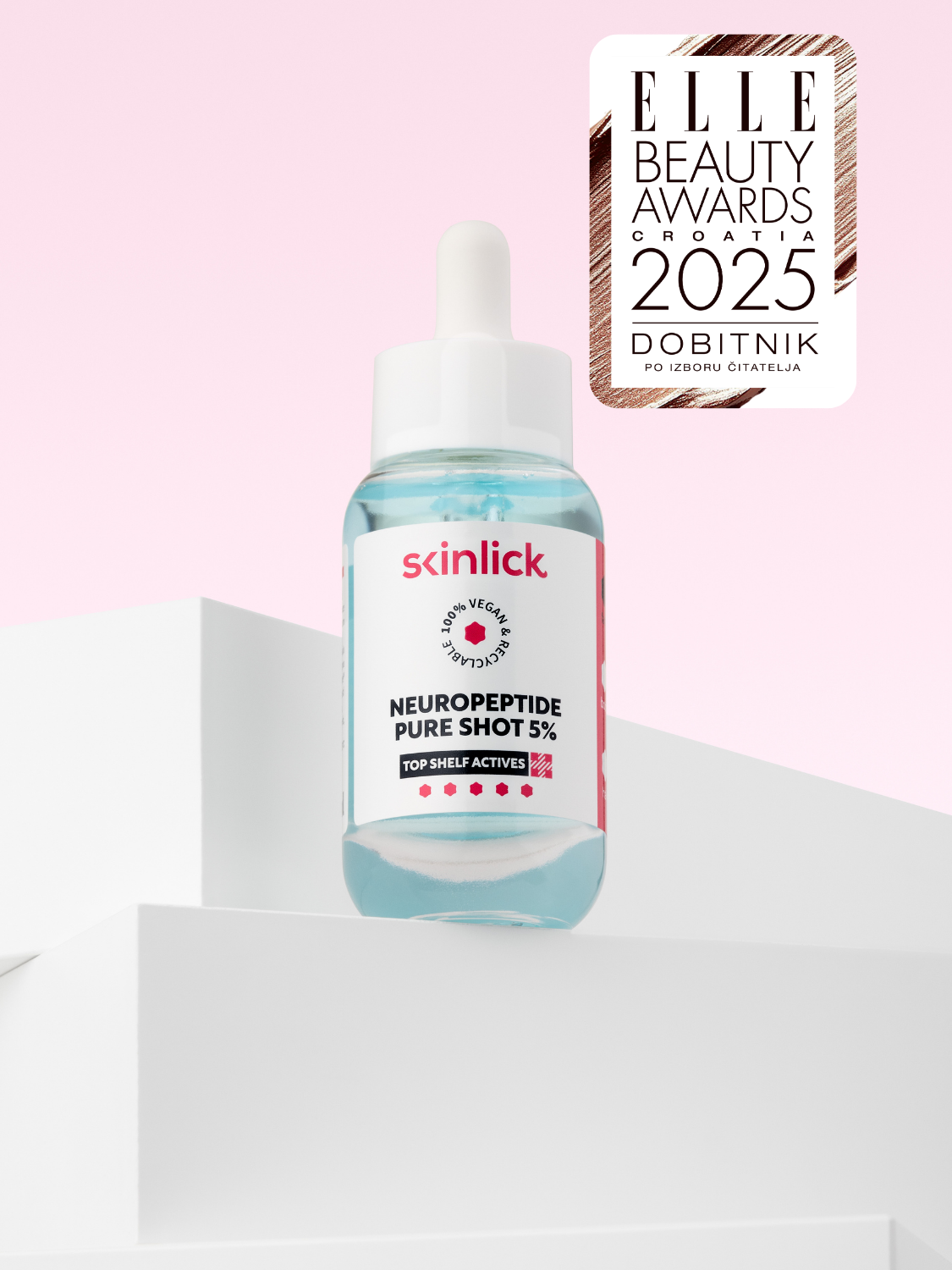 Skinlick Neuropeptide Pure Shot 5% bočica dobitnik Elle nagrade